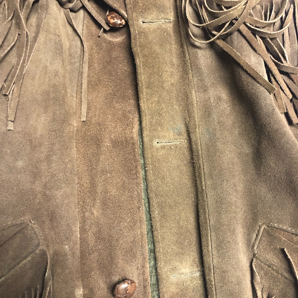 Vintage mens brown leather western outdoor wear jacket size 38 tall by Sears - Picture 4 of 13